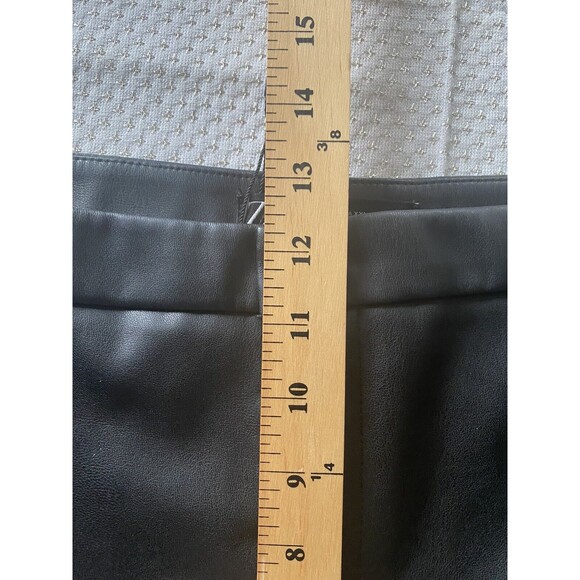 ZARA WOMAN FAUX LEATHER Pants XXL Black HIGH-WAISTED LEGGINGS ANKLE ZIPPER NWOT - Picture 16 of 16